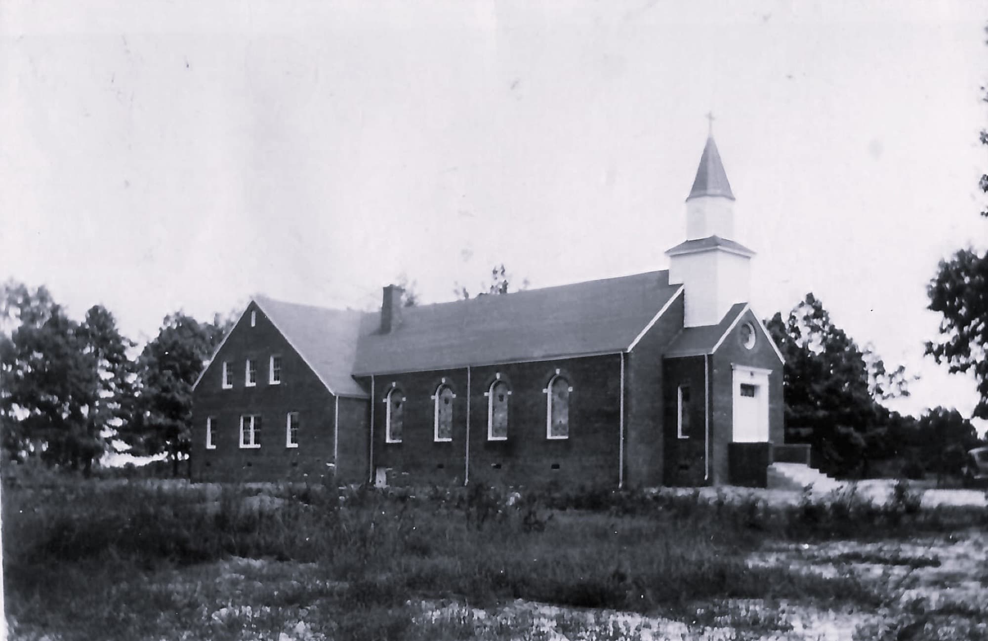 The original Vanderburg church building, circa 1914