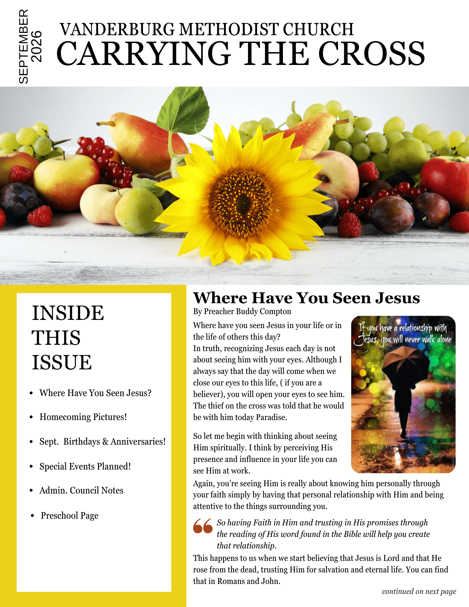 September 2026 newsletter cover